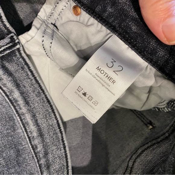 Mother Women’s Jeans Acid Wash Grey Size 32 The Stunner Zip Ankle Step Fray - Picture 5 of 10